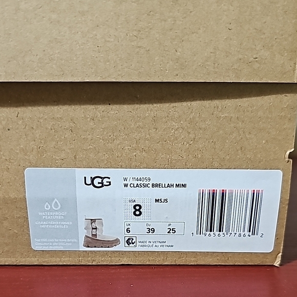 UGG Brellah Mini Cream and Tan Boots - Picture 2 of 6